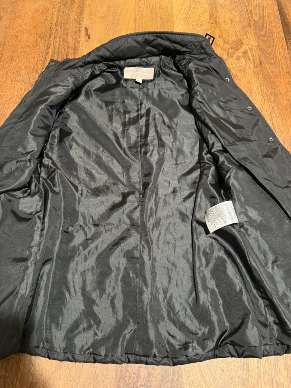 Banana Republic Black Quilted Belted Vest XS Petite - Picture 4 of 10